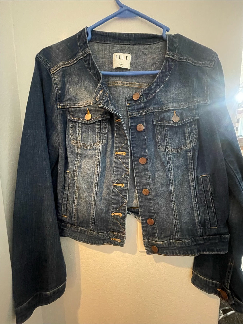 ELLE Vintage-Style Blue Denim Jean Jacket
